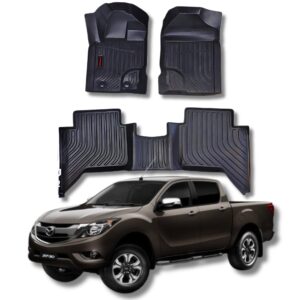 Juego de Moquetas Termoformadas Tipo Bandeja 3D para Mazda BT50 BT-50 2016 2017 2018 2019 2020 2021 2022