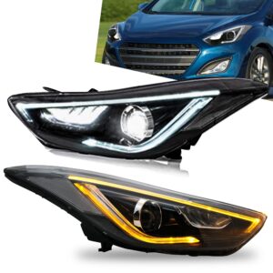 Faros Delanteros LED para Hyundai Elantra 2012 2013 2014 2015 2016 y Elantra Coupe 2013 2014 / DRL, luz frontal LED con señal de giro, faro Plug and Pla