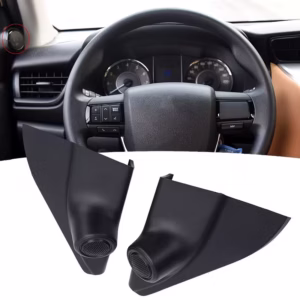 2 piezas Cubiertas de altavoz de ángulo de puerta de audio para reemplazo de tweeter, soportes de caja, estuche de altavoz para Toyota Hilux Revo Vigo Rocco 2016+, sin batería