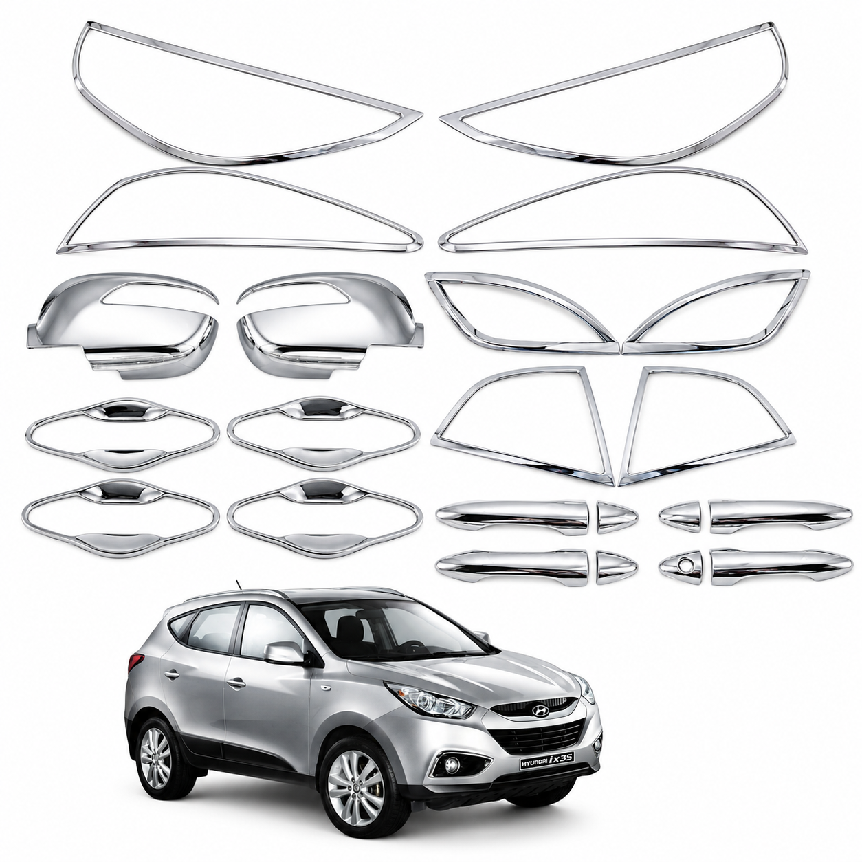 Kit de Cromados Protectores Niquelados para Hyundai Tucson IX35 2011 2012 2013 2014 2015 2016 2017
