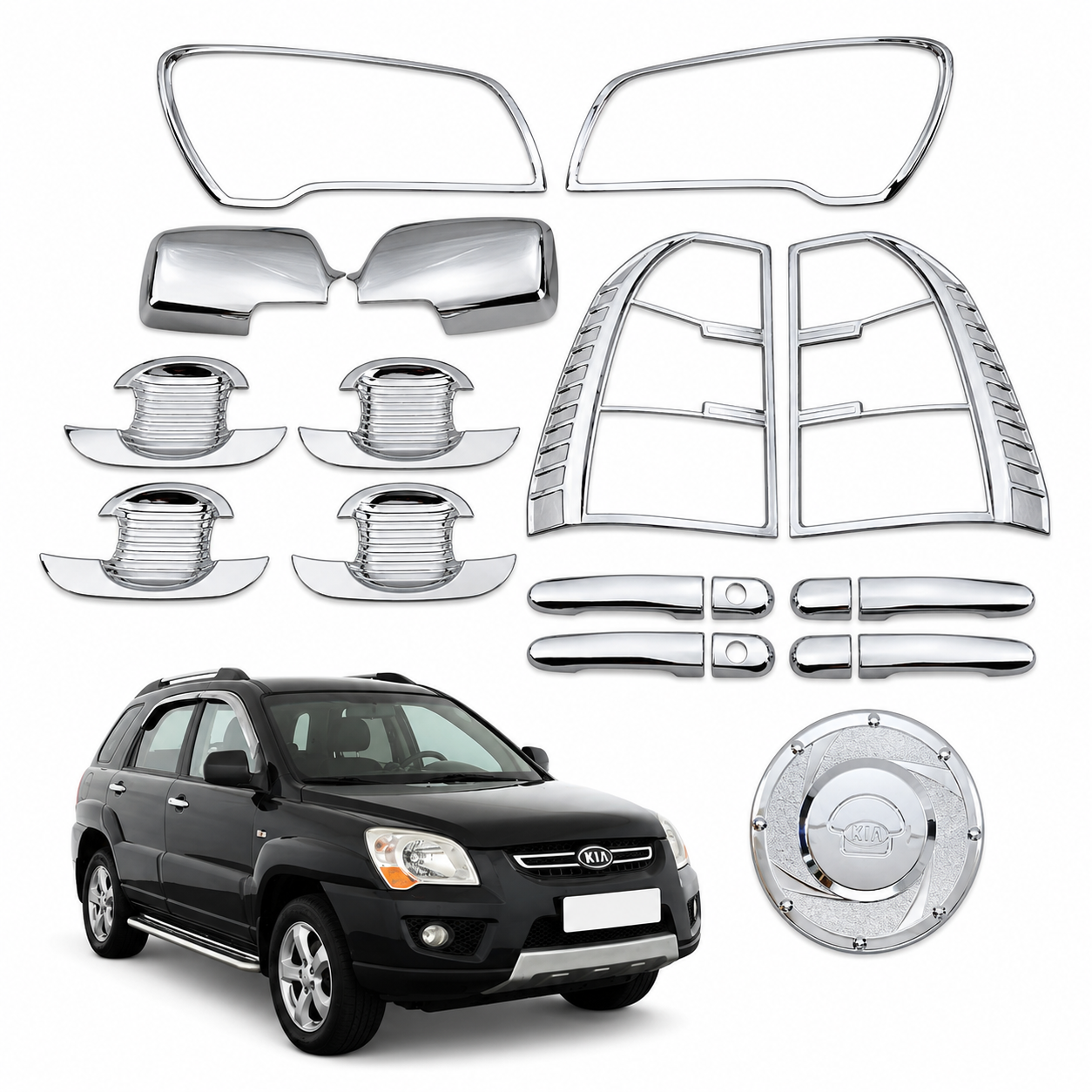 Kit de Cromados Protectores Niquelados para Kia Sportage Active 2009 2010 2011