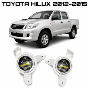 Neblineros LED de Lupa Bicolor con Aro Blanco para Toyota Hilux 2012, 2013, 2014 y 2015