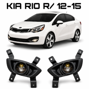 Neblineros de Lupa con Bases Tipo Original para Kia Rio R 2012, 2013, 2014 y 2015