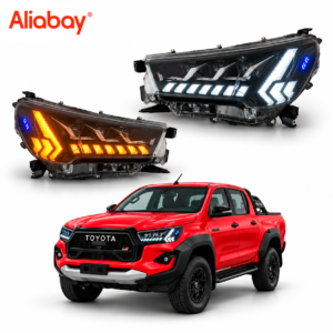Faros Delanteros GR Toyota Hilux Revo Rocco 3 Lupas LED Plug and Play 2019 2020 2021 2022 2023 2024 2025 2026 227
