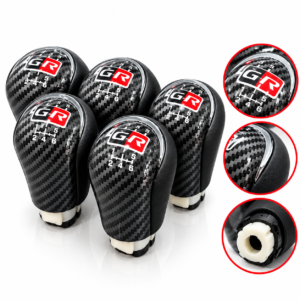 Pomo de Palanca de Cambios Perilla de Cambios GR Manual Fibra de Carbono para Toyota Hilux/Fortuner 2016 2017 2018 2019 2020 2021 2022 2023 2024 2025
