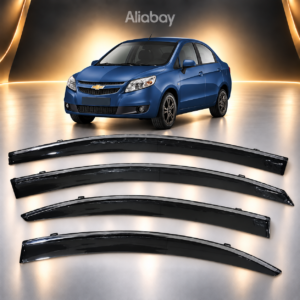 Cubrelluvias Negros con Filo Cromado Chevrolet Sail 2011 2012 2013 2014 2015 2016 2017