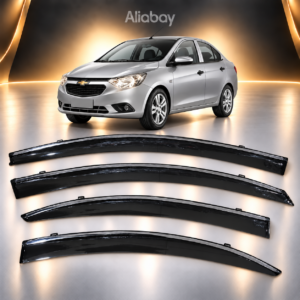 Cubrelluvias Negros con Filo Cromado Chevrolet Sail Sedán 2018 2019 2020 2021 2022 2023 2024