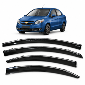 Cubrelluvias Negros con Filo Cromado Chevrolet Sail 2011 2012 2013 2014 2015 2016 2017
